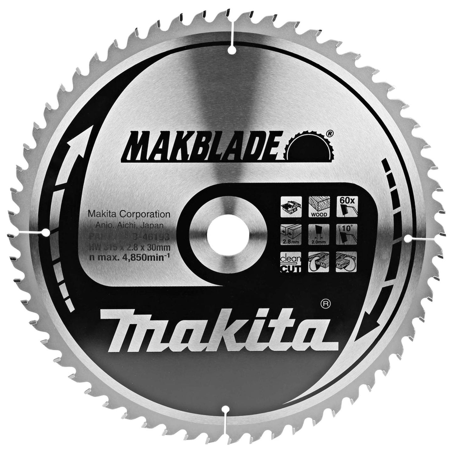 Disco De Sierra Makblade 315x30x2,8mm 60 D (2712) - Makita - Herram.cl