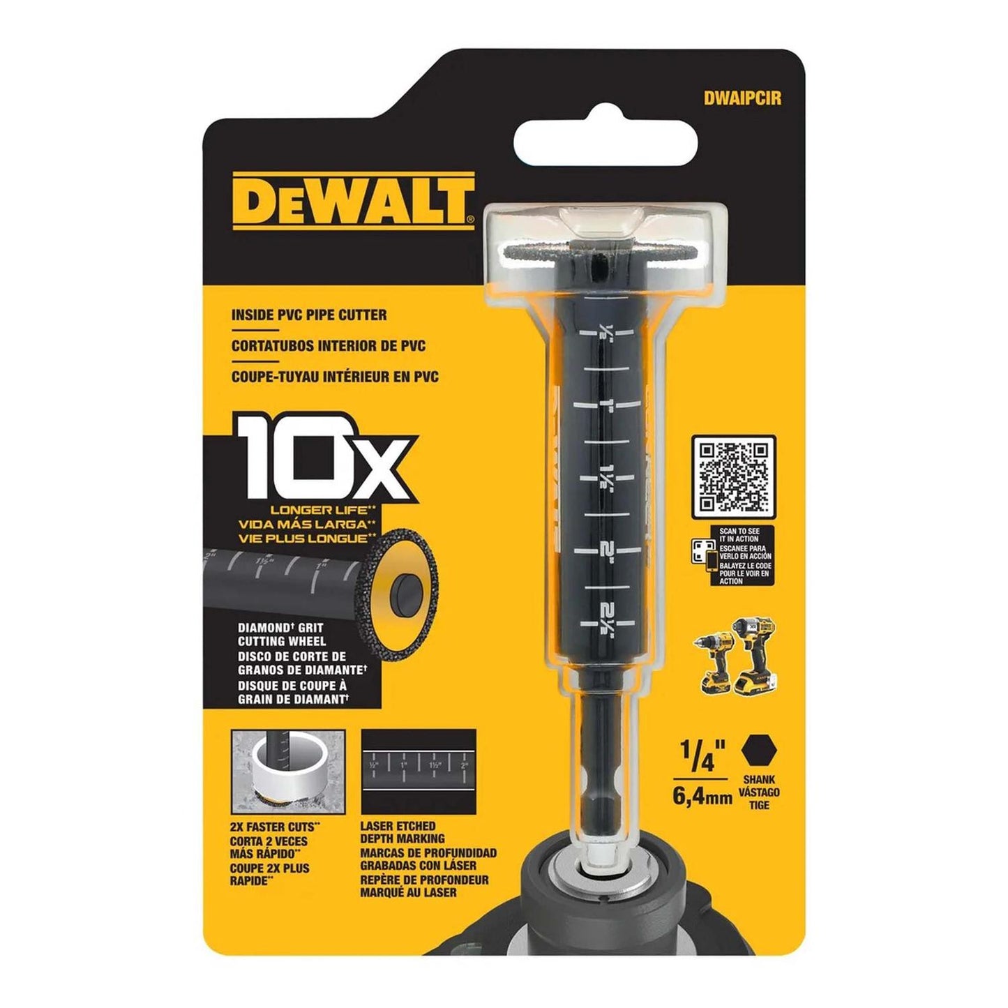 Cortador Interno de Tubos de PVC 1 - 1/4'' a 8'' - DeWALT - Herram.cl