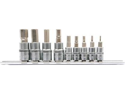 Juego de dados con punta Hexagonal 1/4'' y 3/8'' 9 Pzas - Yato - Herram.cl