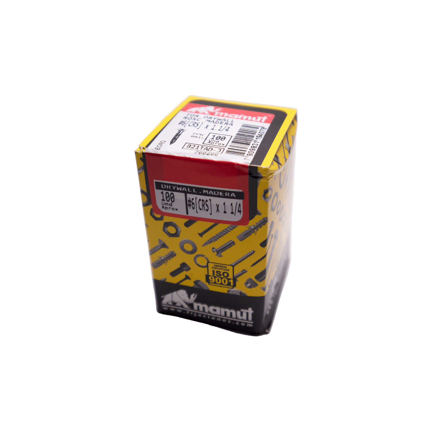 Tornillo Dry Rosca Mad Zn Crs  6 - 9 X 1 1/4''(100 U) - Mamut - Herram.cl