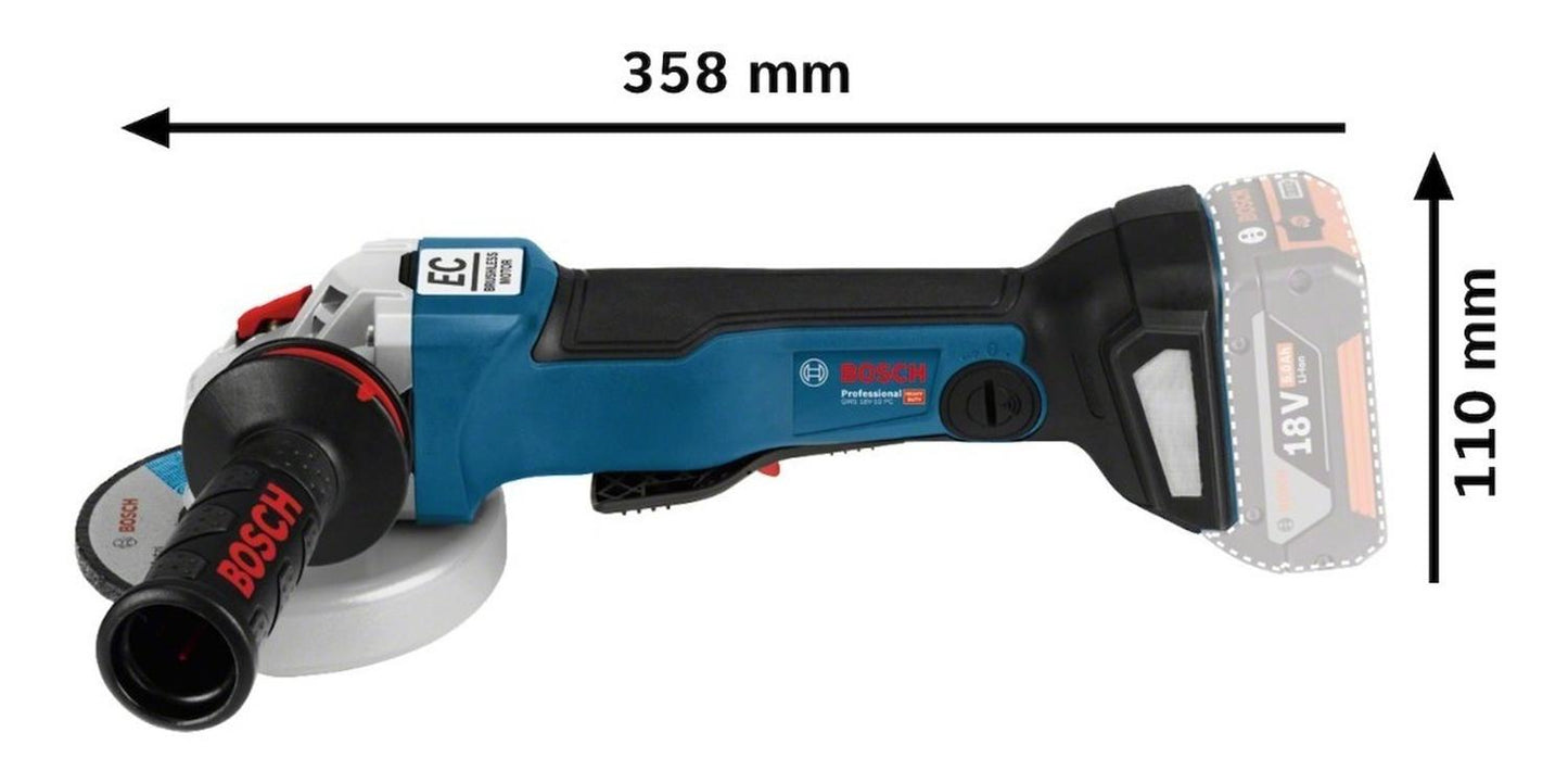 Esmeril Inalámbrico De 5 Bosch GWs 18v - 10pc Bare Tool - Herram.cl