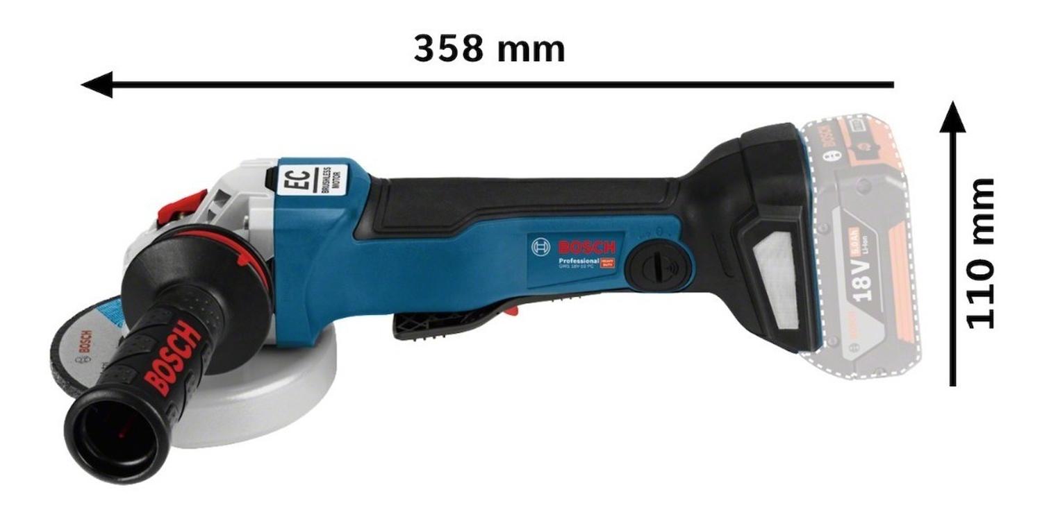 Esmeril Inalámbrico De 5 Bosch GWs 18v - 10pc Bare Tool - Herram.cl