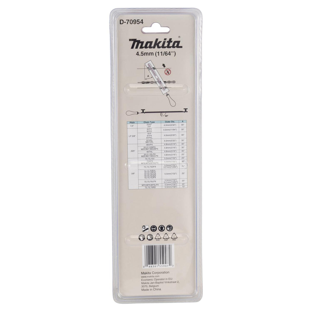 Kit Afilado Motosierra MAKITA D-70954 Lima Redonda 4.5mm - Herram.cl