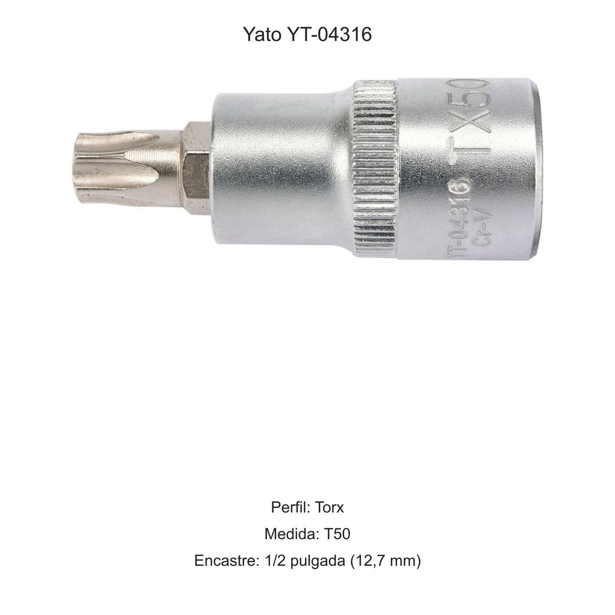 Dado Punta Torx T50 1/2'' 55mm Yato YT-04316 - Herram.cl