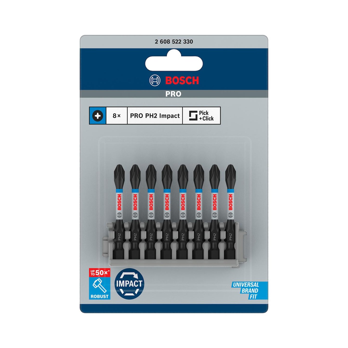8 Puntas Ph2 X 50mm Impact Control Bosch 2608.522.330 - 000 - Herram.cl