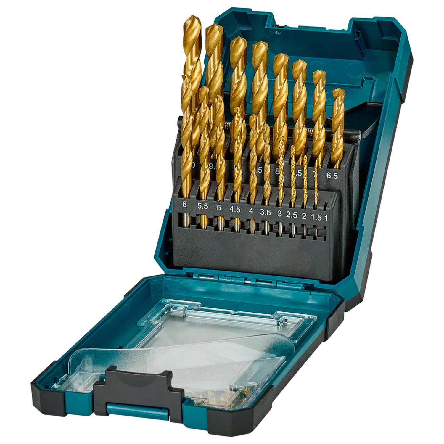 Set Brocas Para Metal HSS - Tin | 1 - 10mm | 19 Pzas - Makita - Herram.cl
