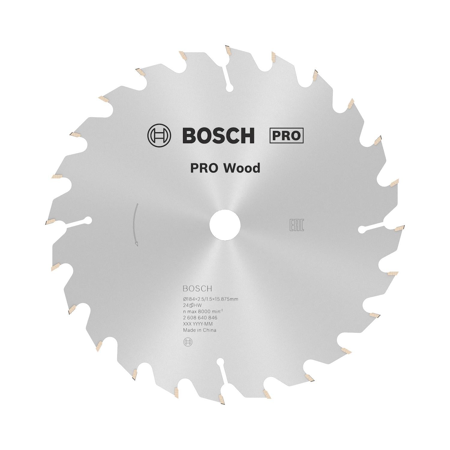 Disco De Sierra Circular PRO Wood 184mm (7 - 1/4'') 24 D Bosch - Herram.cl
