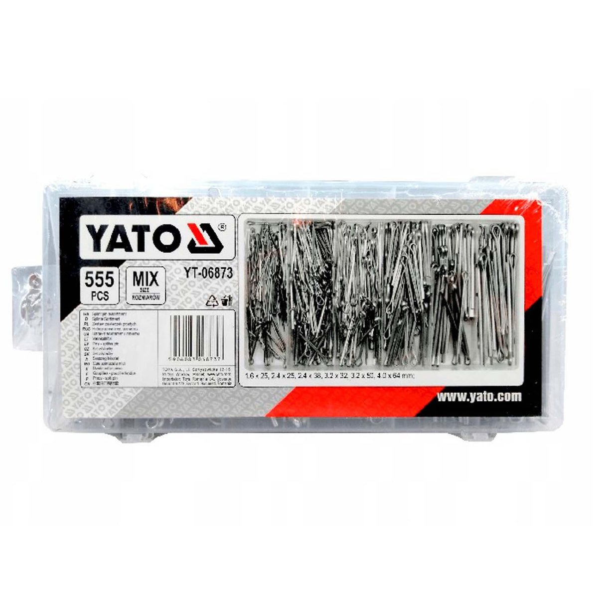 Surtido Chavetas Pasadores YATO YT-06873 555 Pzs Estuche - Herram.cl