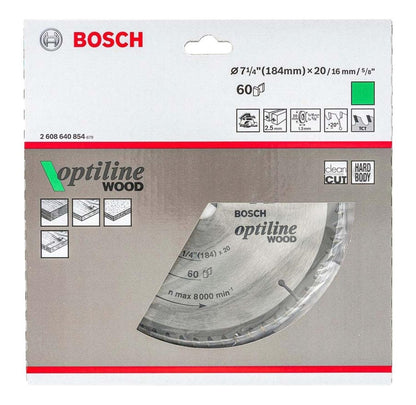 Disco De Sierra Circular Optiline 184mm (7 - 1/4'') 60 D Bosch - Herram.cl