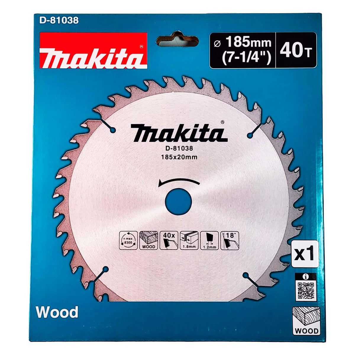 Disco Sierra Circular Makita Madera 185mm 40D D-81038 - Herram.cl