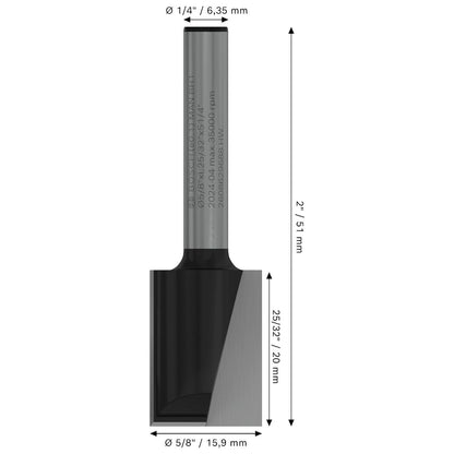 Fresa Recta Bosch PRO Ranurar D15,9mm Vástago 1/4" Madera - Herram.cl