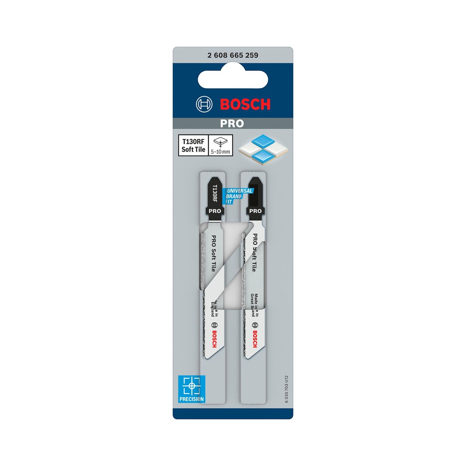 Hoja de Calar Carbide PRO Soft Tile T130RF 2 Pzas - Bosch - Herram.cl
