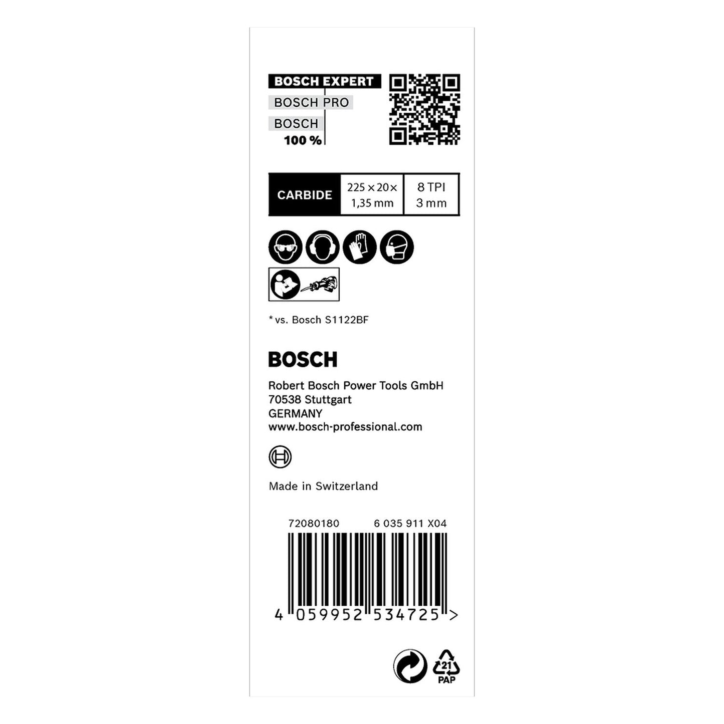 Hoja de Sierra Sable Expert Vehicle Rescue 225mm 10 Pzas - Bosch - Herram.cl