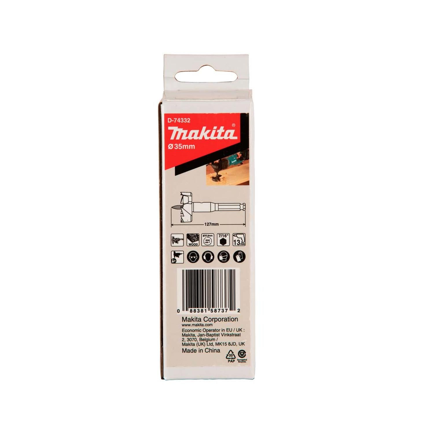 Broca Autoalimentada Para Madera 35 X 127mm Vastago Hex. - Makita - Herram.cl