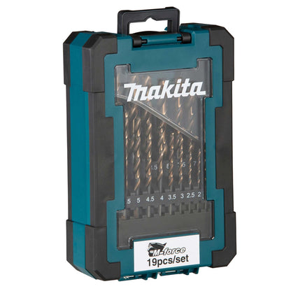 Juego de Brocas para Metal M - Force (1 - 13mm) 19 Pzas - Makita - Herram.cl