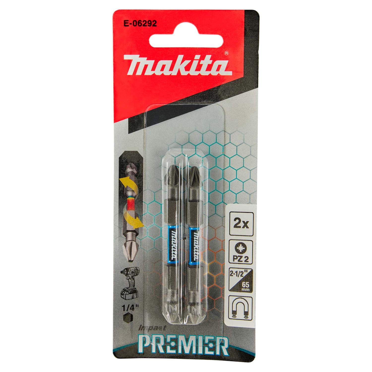 Puntas Impact Premier Doble PZ2x65mm 2 Pzas - Makita - Herram.cl