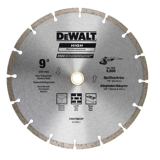 Disco Diamantado Segmentado HP 9'' Concreto - DeWALT - Herram.cl