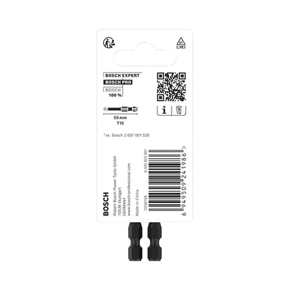 Puntas PRO Impact T15x55mm 2 Pzas - Bosch - Herram.cl