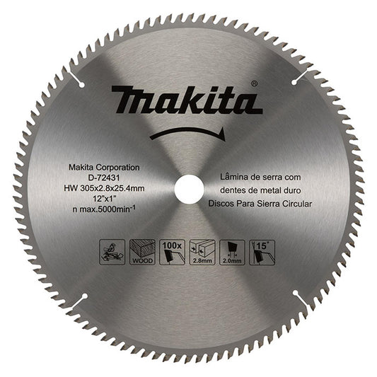 Disco de Sierra 12''x2,8x25,4mm 100 Dientes - Makita - Herram.cl