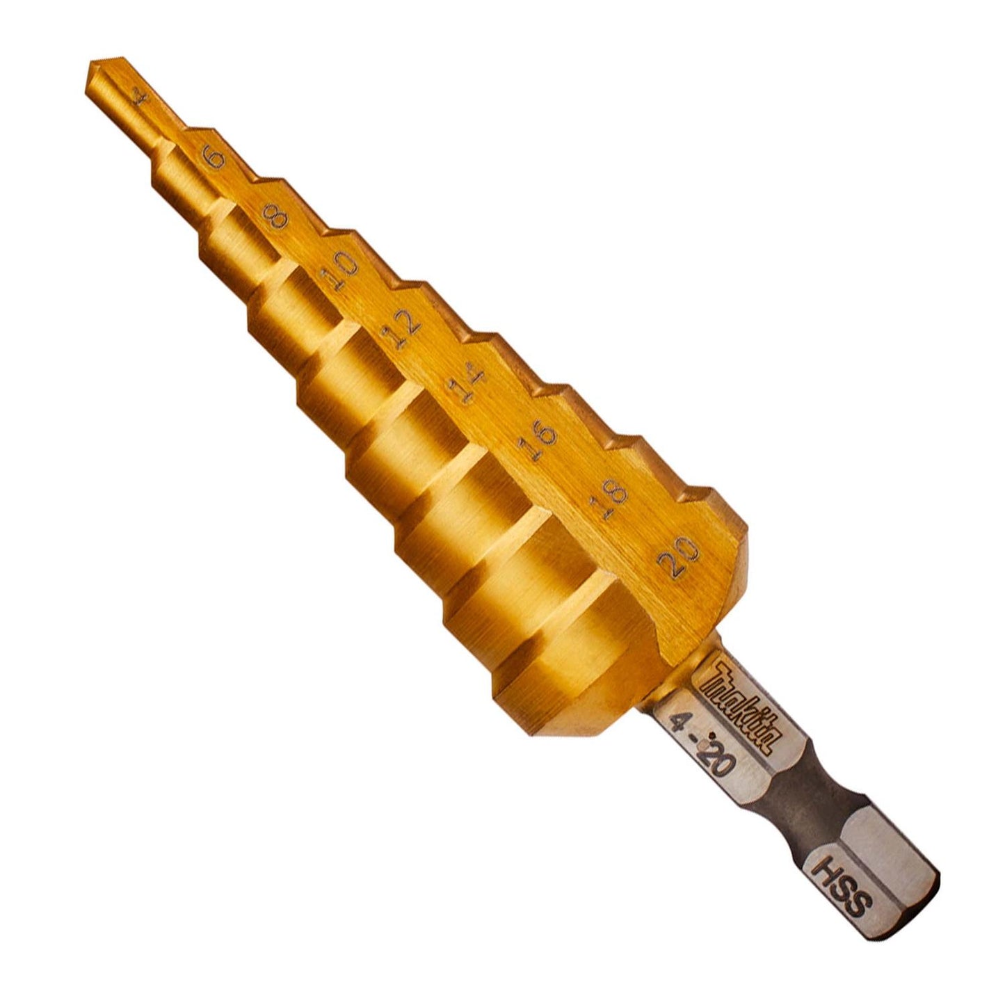 Broca Escalonada Espiral Recubri. Titanium 4 – 20mm - Makita - Herram.cl