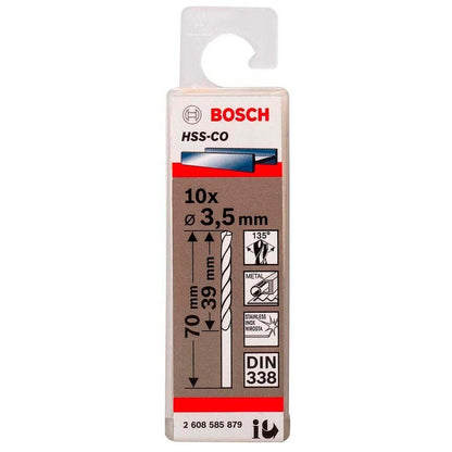 Caja Con 10 Unidades Broca Para Metal HSS - Co 3,5mm (Cobalto) - Herram.cl