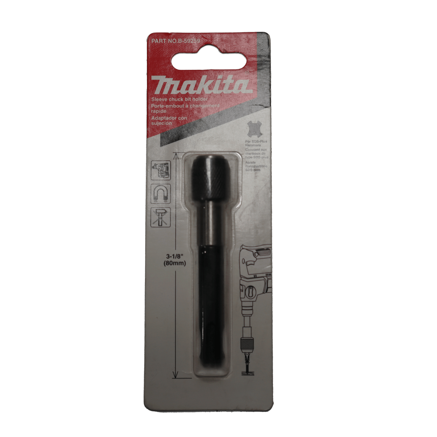 Adaptador SDS‑PLUS a 1/4'' Hexagonal - Makita - Herram.cl