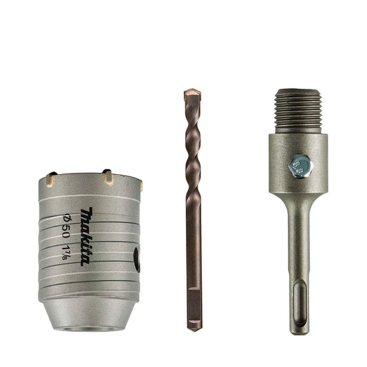 Kit Broca Corona 50mm + Portabrocas 110mm/SDS - Plus - Makita - Herram.cl