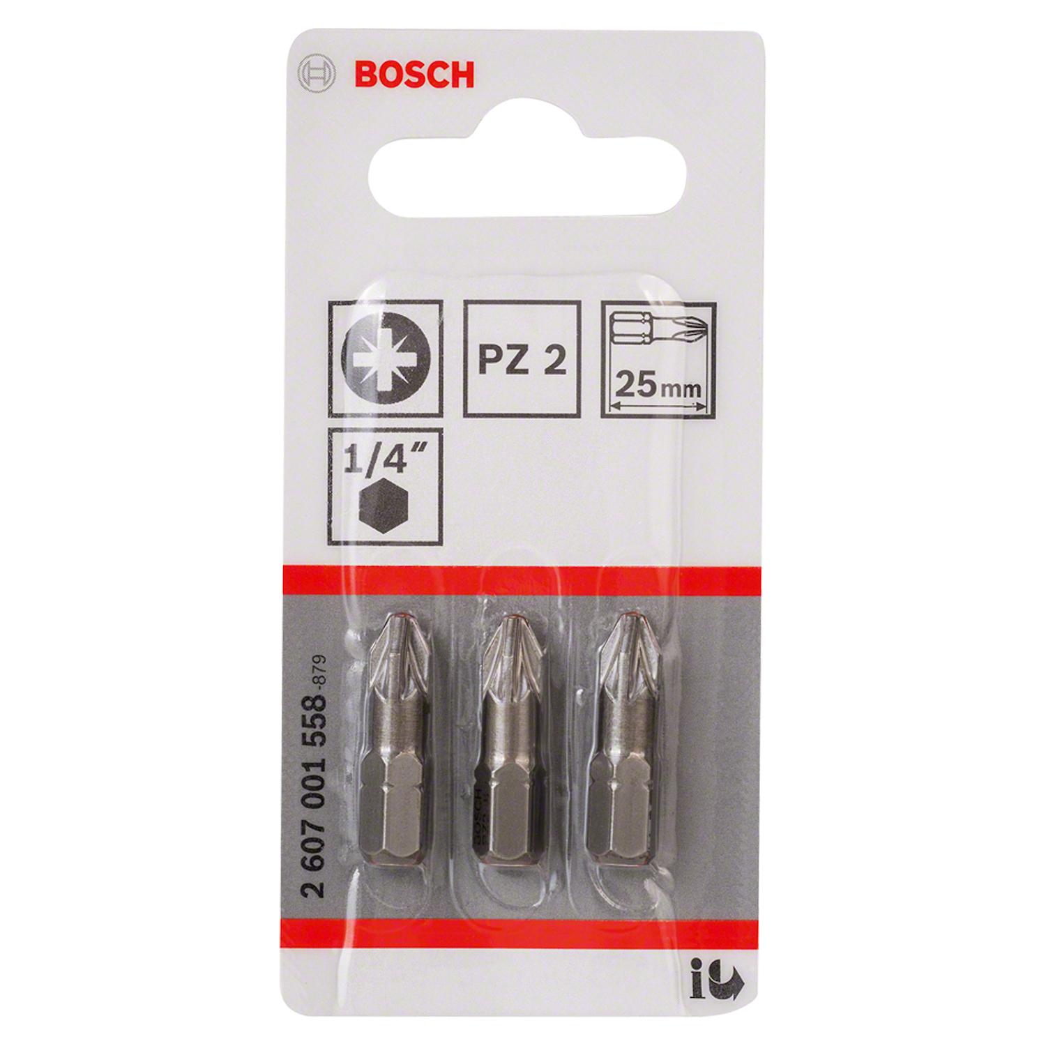 Punta para Atronillar Extra Hard PZ2x25mm 3 Pzas - Bosch - Herram.cl
