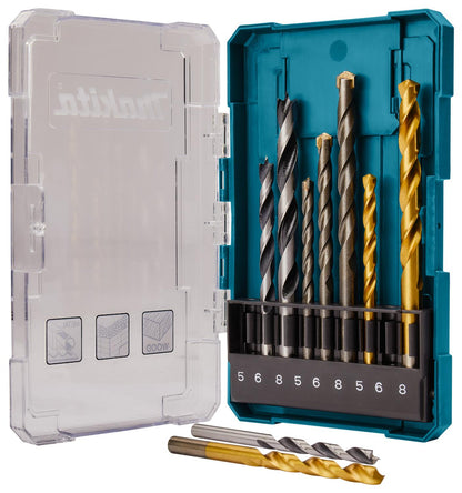 Set Brocas Para Madera/Metal/Concreto (5 - 8) 9 Pzas - Makita - Herram.cl