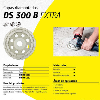 Copa Diamantada Doble Segmento DS300B 7'' - Klingspor - Herram.cl