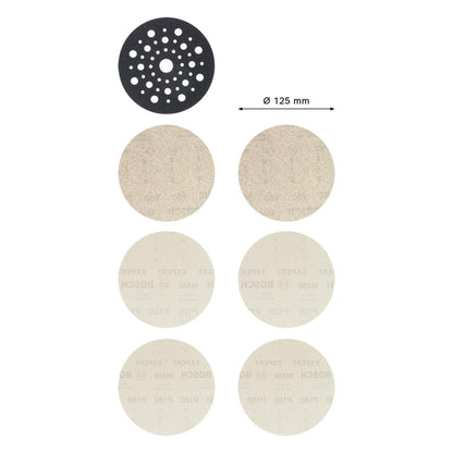 Kit Disco de Lija Malla Expert M480 125mm (5'') 7 Pzas - Bosch - Herram.cl