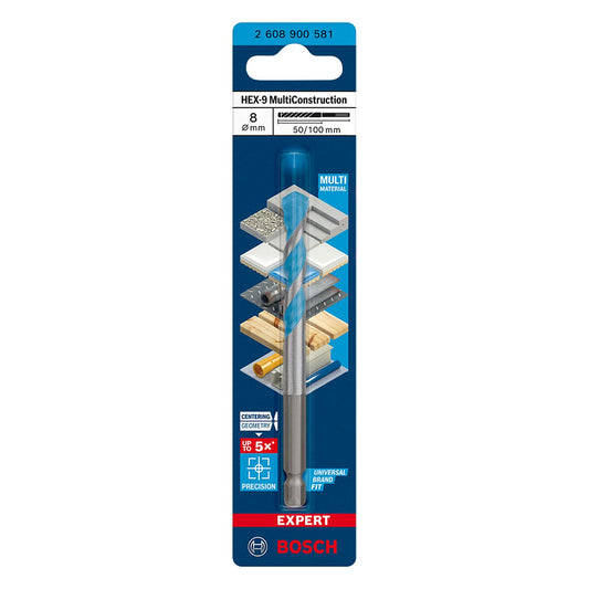 BrocExpert Hex - 9 Multiconstruction Ø8x50x100mm - Bosch - Herram.cl