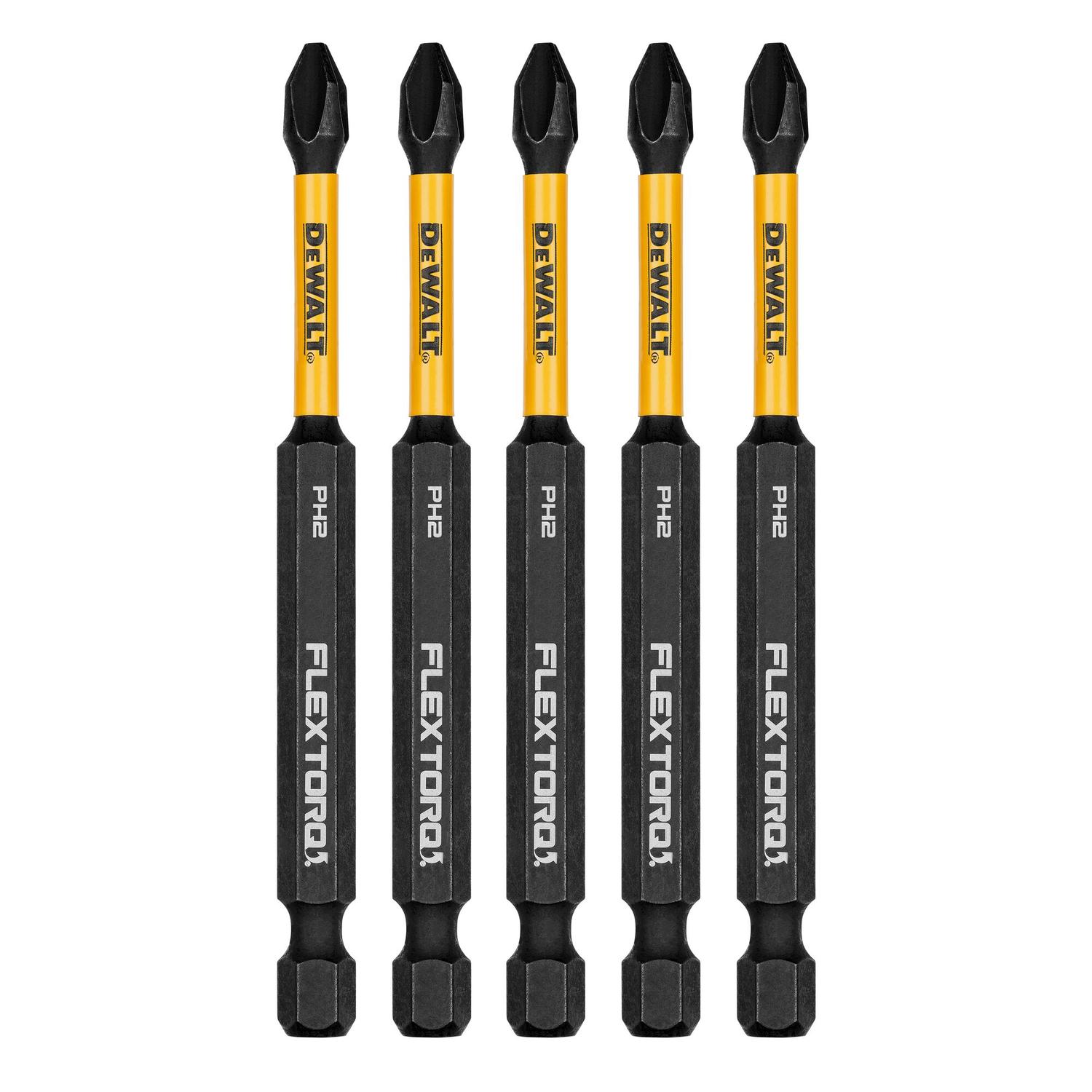 Puntas FLEXTORQ PH2 3 - 1/2'' (88.9mm) 5 Pzas - DeWALT - Herram.cl