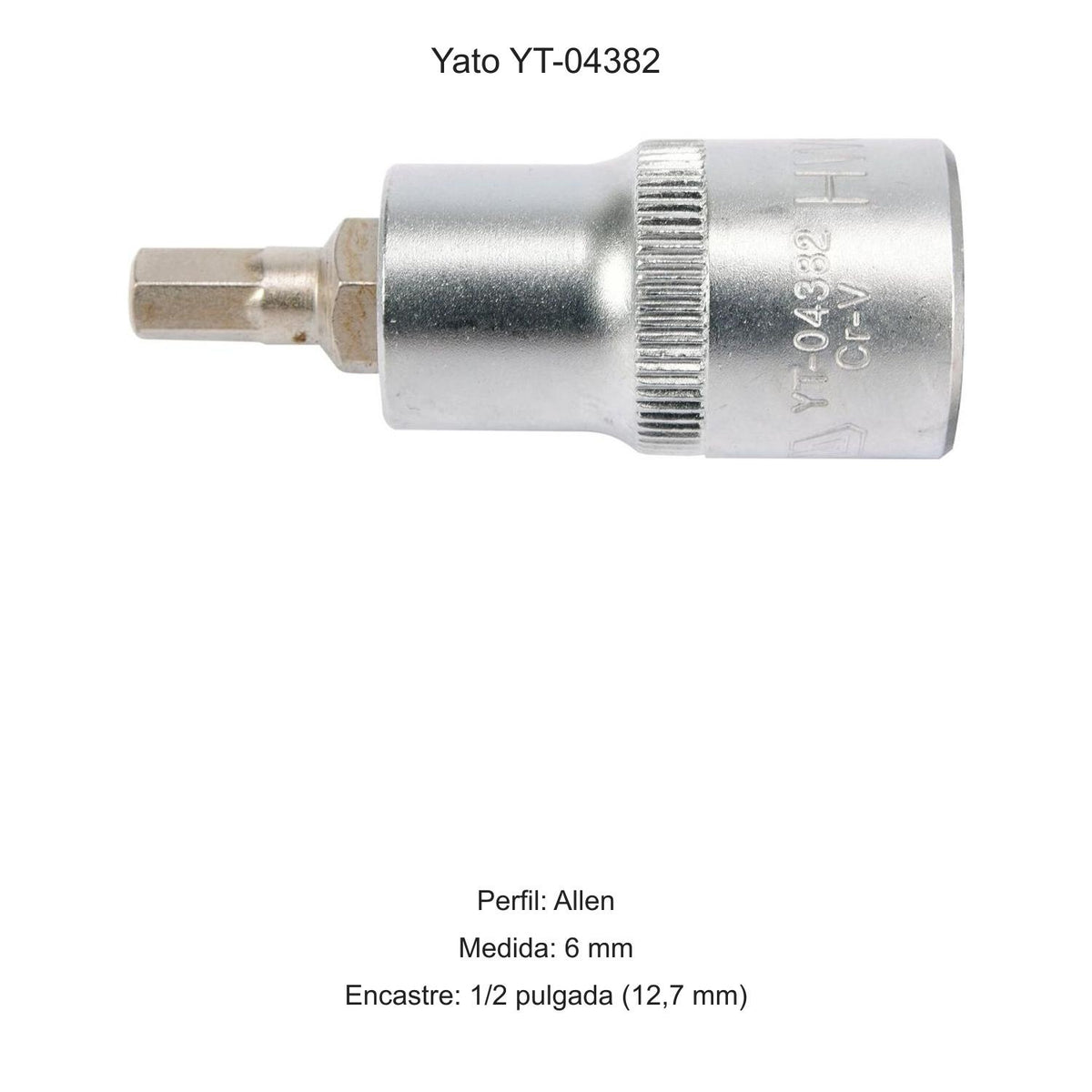 Dado Punta Allen 6 mm 1/2'' 55mm Yato YT-04382 - Herram.cl