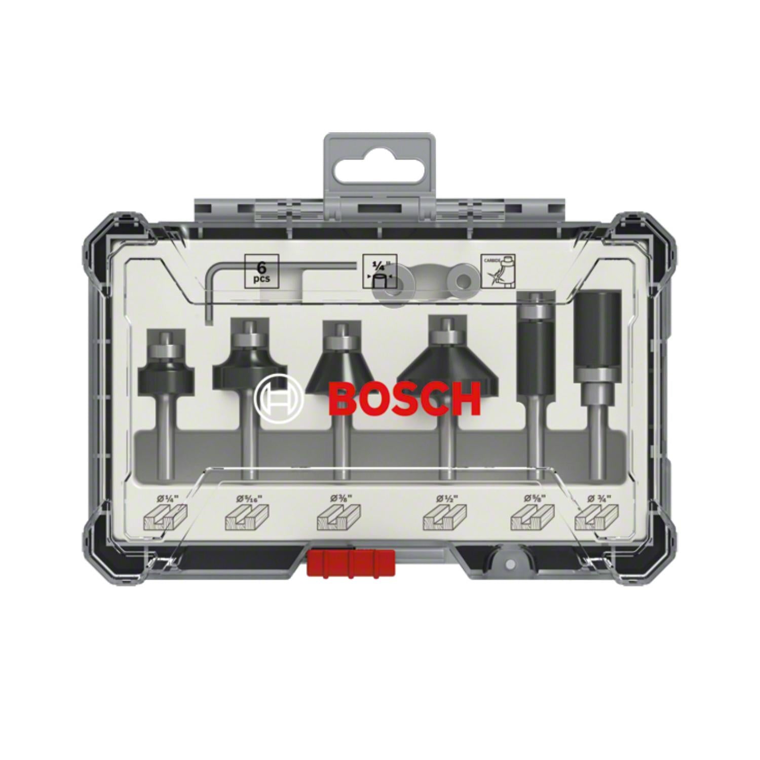 Set de fresas de Con rodamientos 1/4'' 6 Pzas - Bosch - Herram.cl