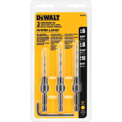 Juego De Brocas Avellanadoras  6, 8, 10 - 3 Pzas - DeWALT - Herram.cl