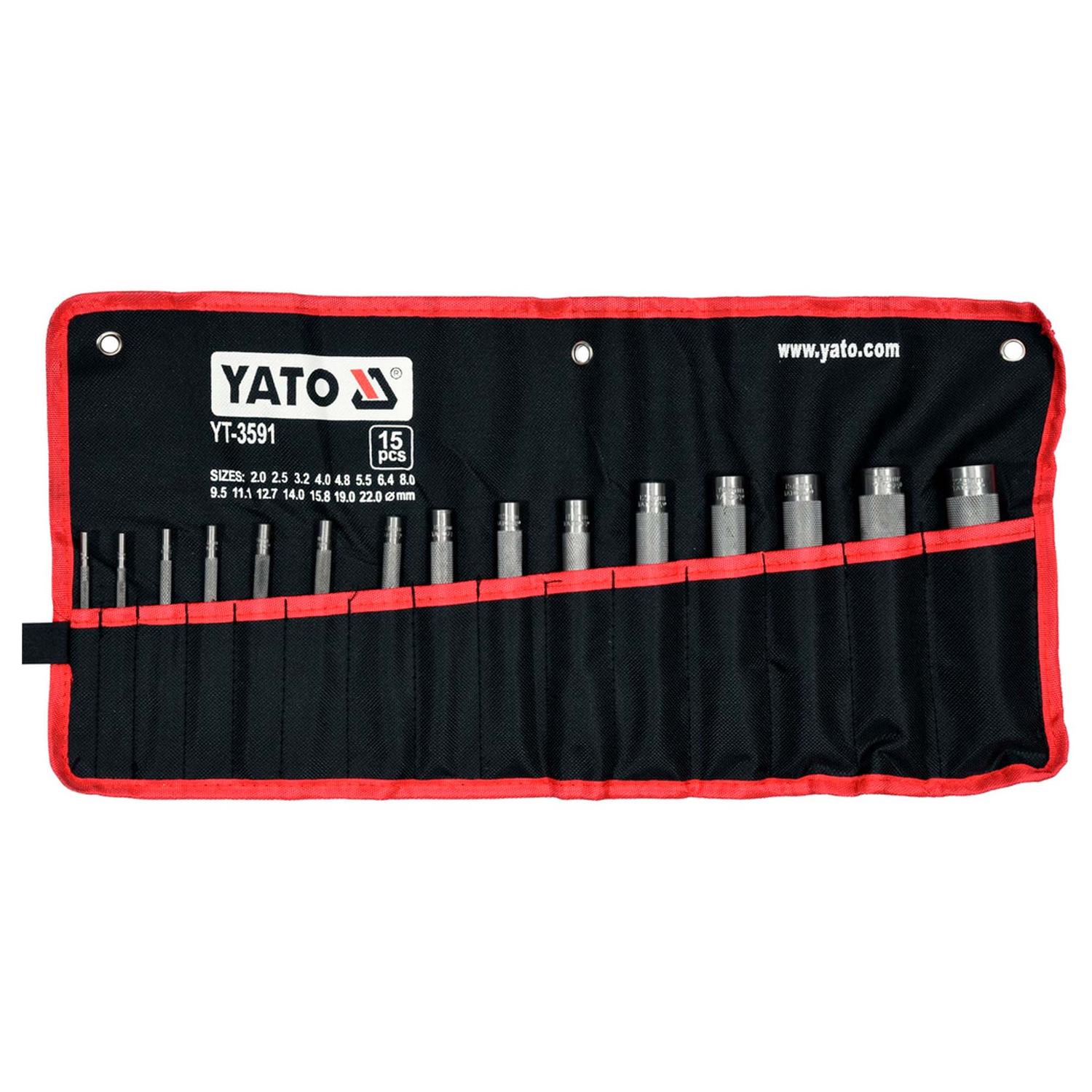 Set De Sacabocado De Golpe 2 - 22mm / 15 Pzas - Yato - Herram.cl