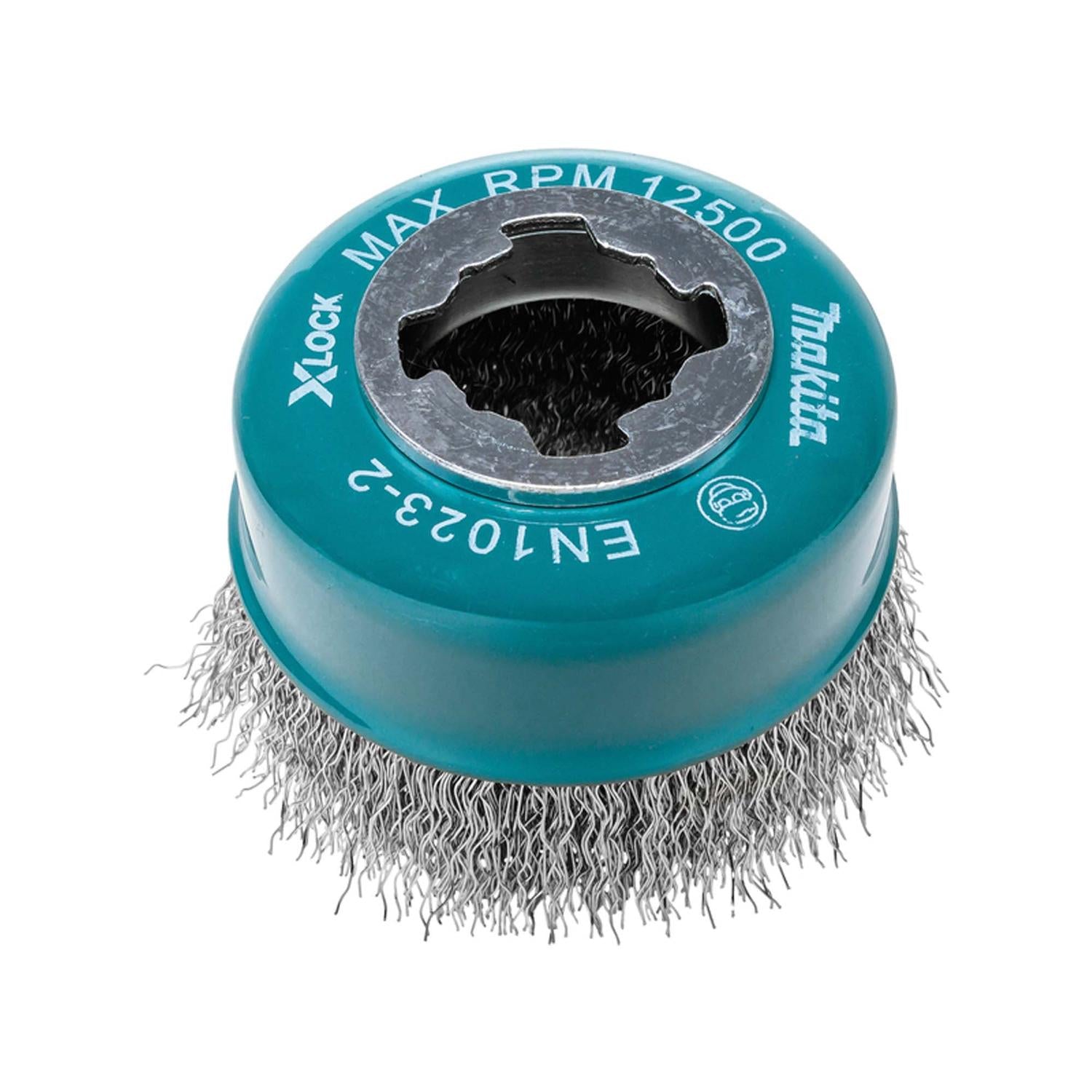 Grata Copa Acero Inox Rizado X - LOCK 75mm (3'') - Makita - Herram.cl
