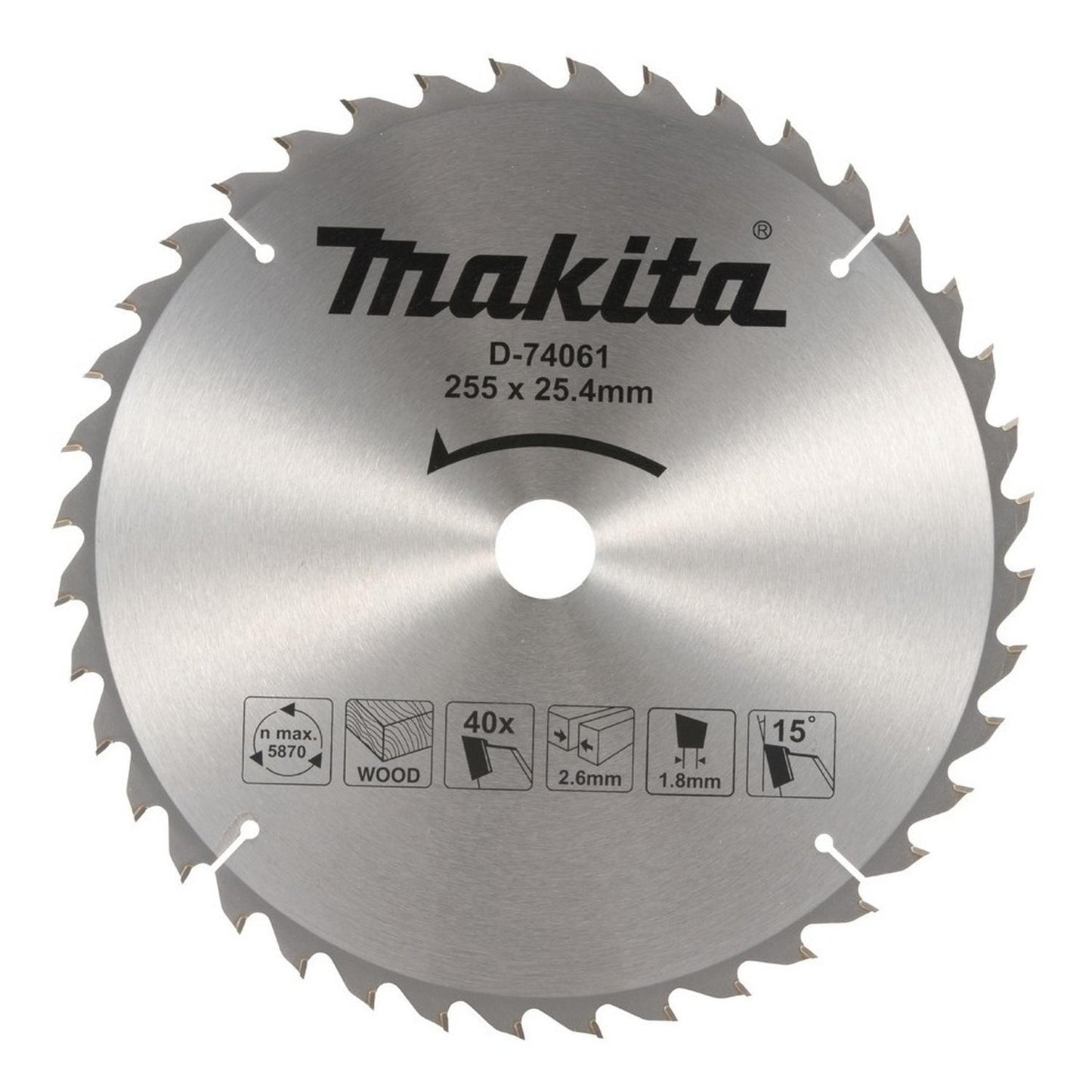 Disco Sierra Circular Makita 10'' (255mm) 25,4mm 40 Dientes - Herram.cl