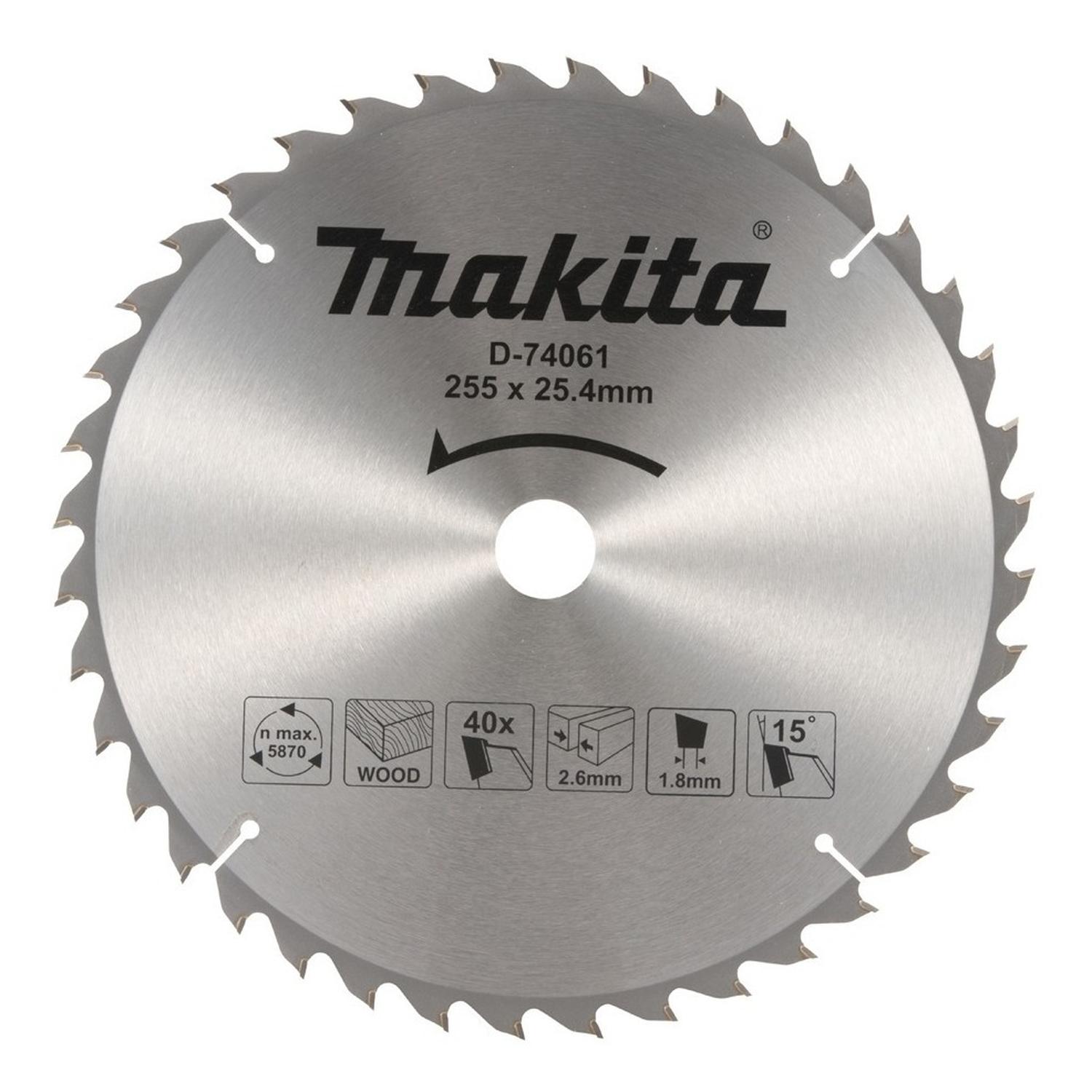 Disco Sierra Circular Makita 10'' (255mm) 25,4mm 40 Dientes - Herram.cl