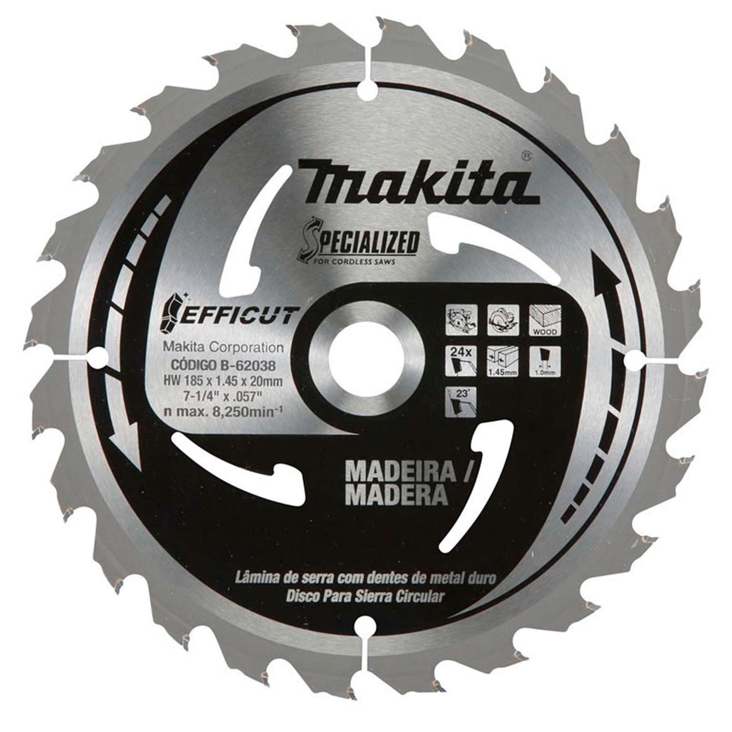 Disco De Sierra EFFICUT 7 - 1/4''x1,45x20mm 24 D - Makita - Herram.cl