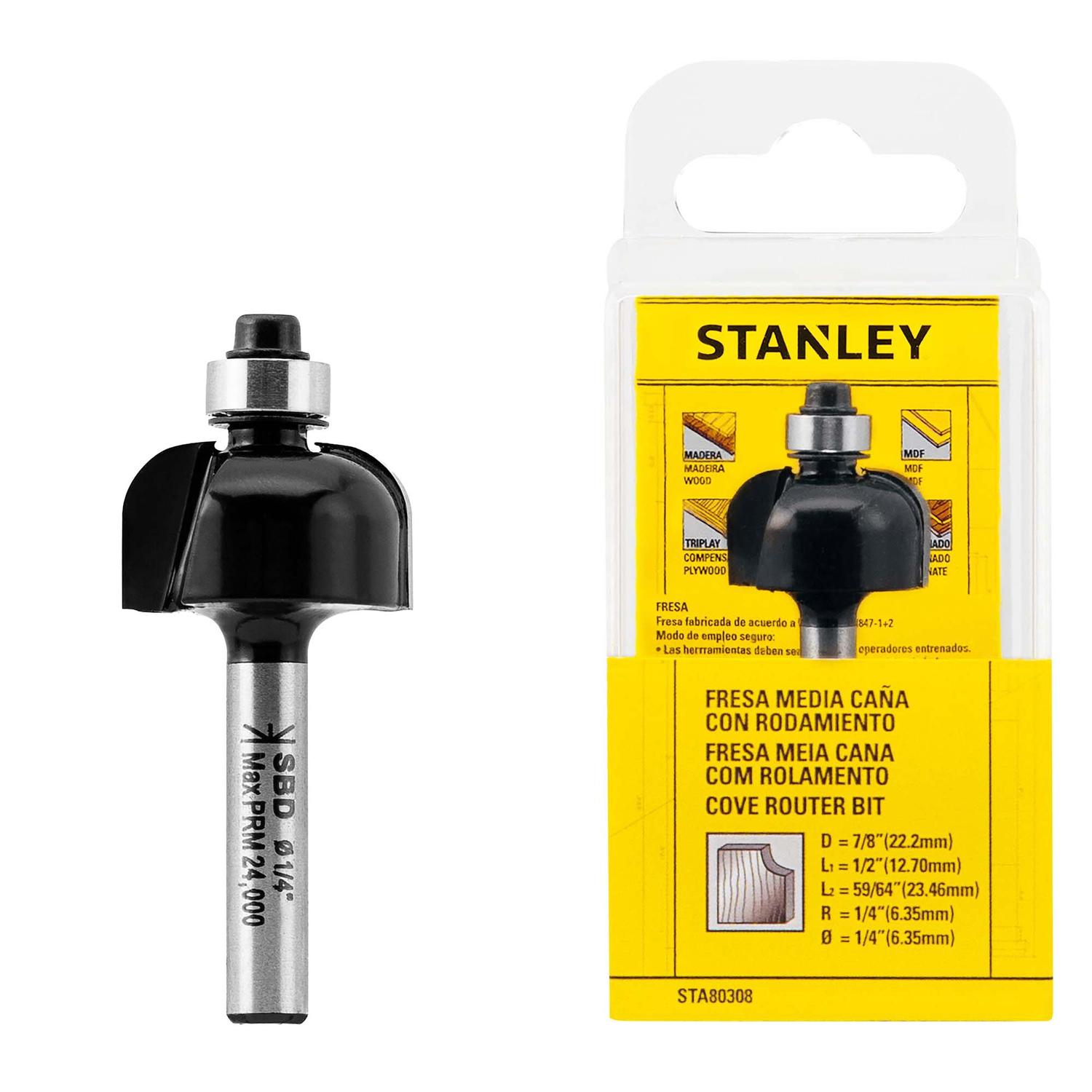 Fresa Media Caña Con/Roda. Toma 1/4'' 7/8''x1/2'' - Stanley - Herram.cl