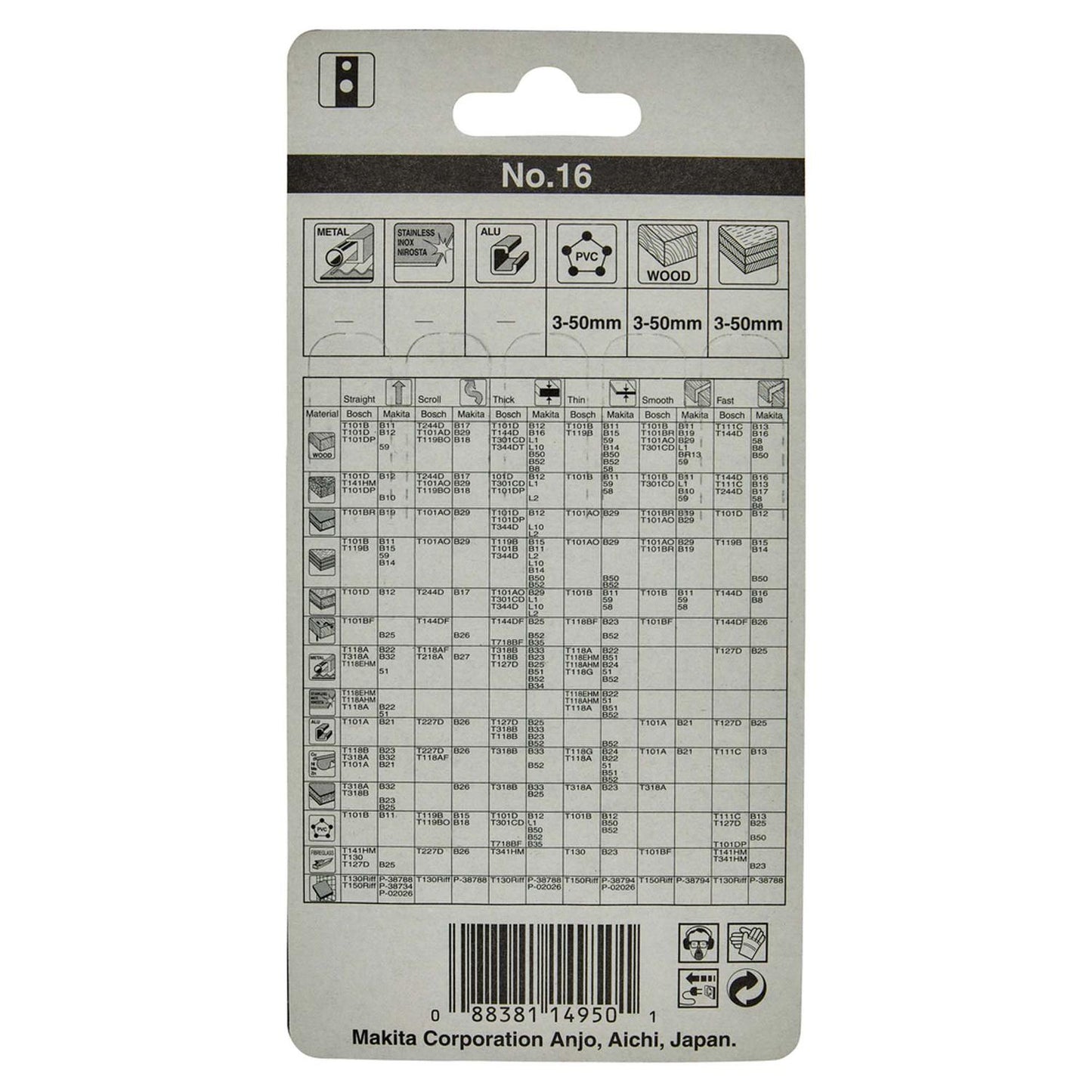 Hoja de Calar N°16 HCS 82mm Madera, Plástico 5 Pzas - Makita - Herram.cl