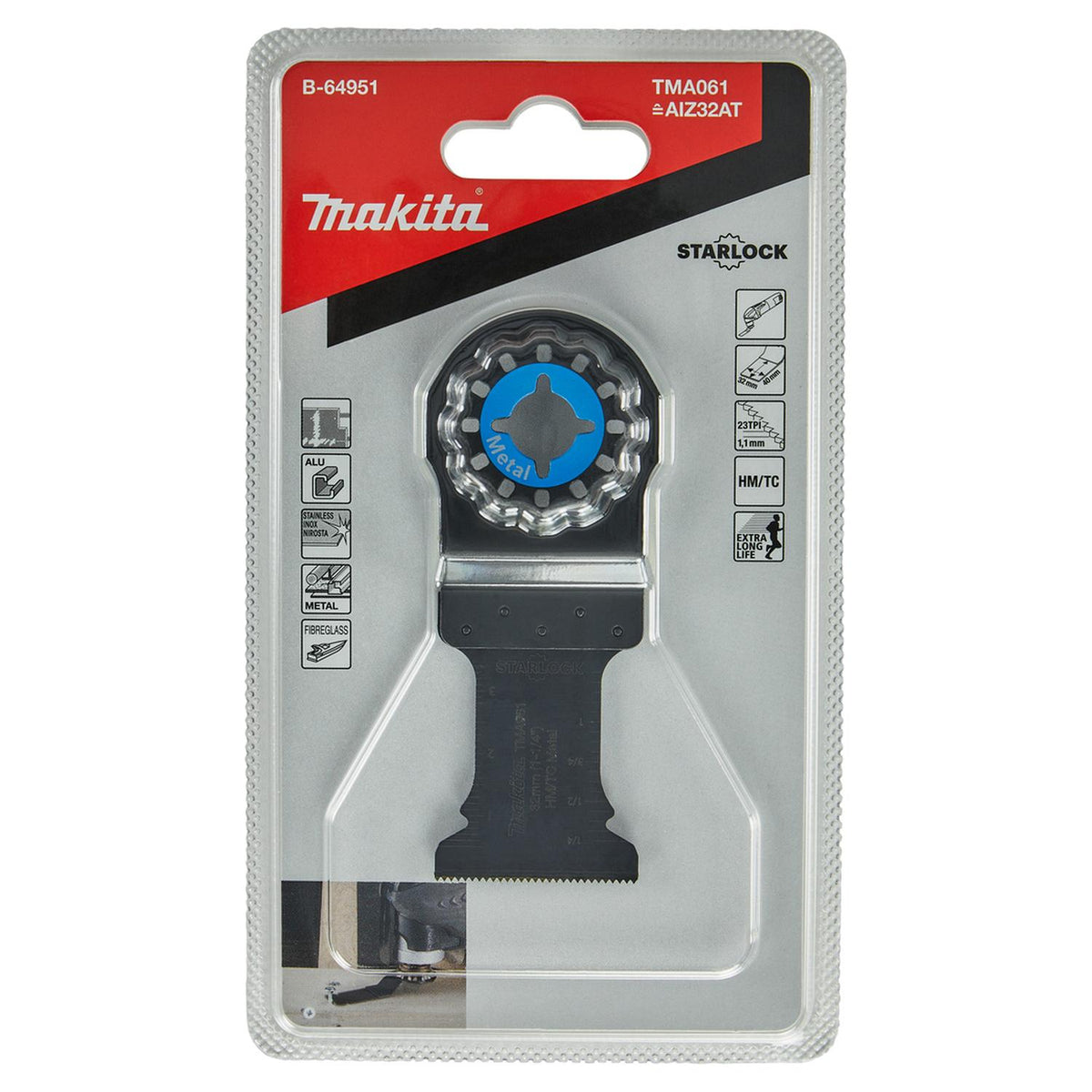 Hoja De Inmersión HM/TC Metal 32x40mm / 23 TPI - Makita - Herram.cl