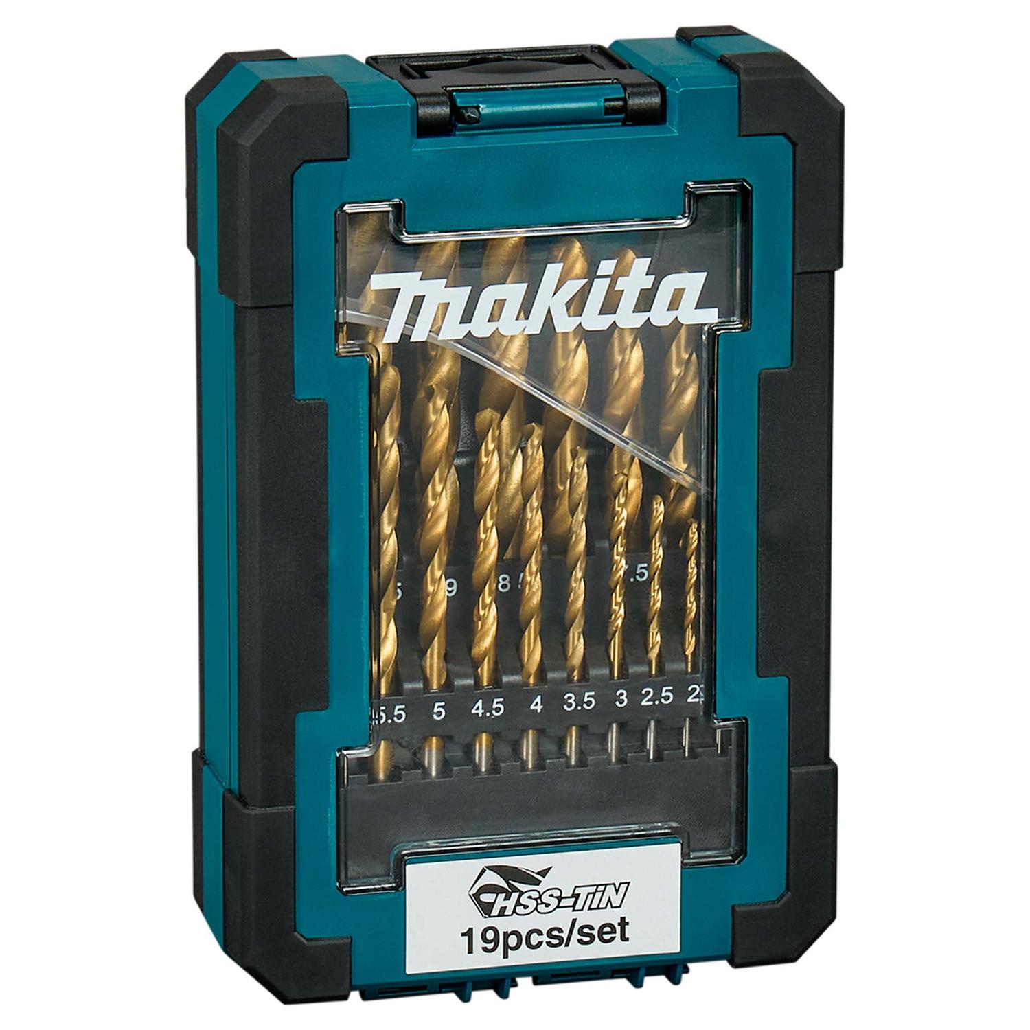Set Brocas Para Metal HSS - Tin | 1 - 10mm | 19 Pzas - Makita - Herram.cl