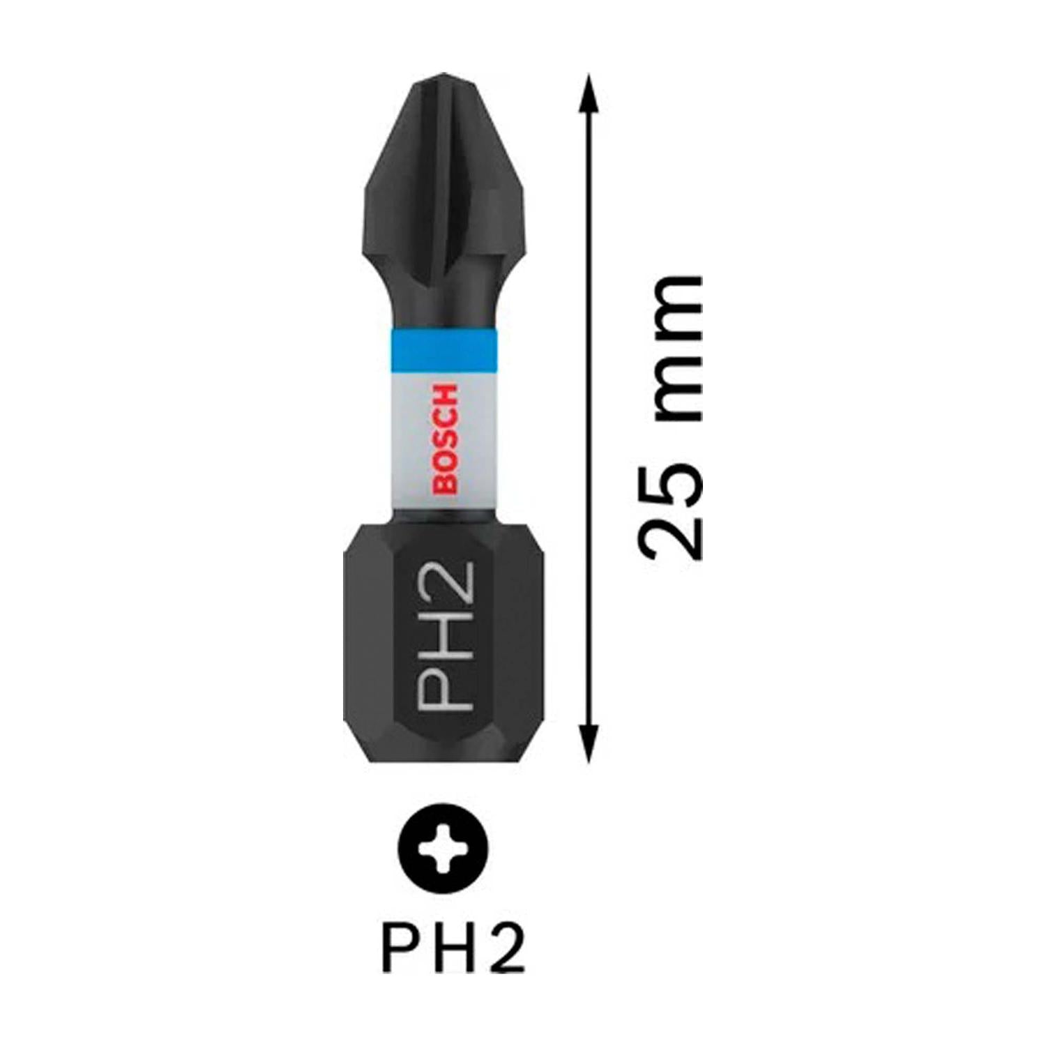 Puntas PRO Impact PH2x25mm 2 Pzas - Bosch - Herram.cl