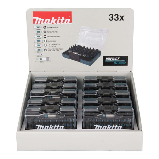 Pack 10 Set de Puntas de Atornillar Impact black 33 Pzas - Makita - Herram.cl