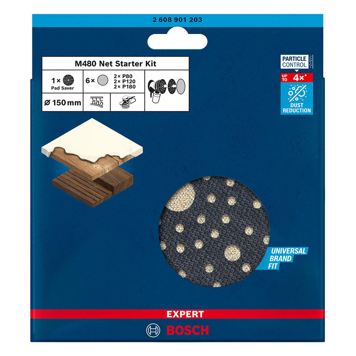 Set 7 Malla Lija Expert M480 150mm Excéntrica - Bosch - Herram.cl