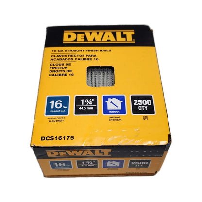 Clavo de Acabado 16GA 1 - 3/4'' 2500 Und (SCN616 - B2) - DeWALT - Herram.cl