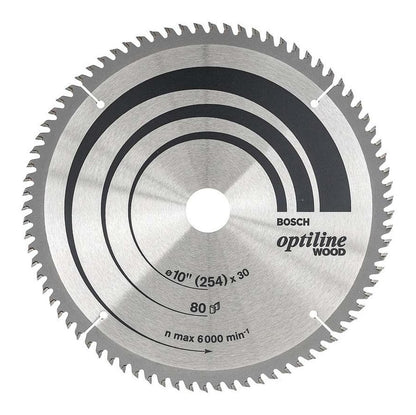 Disco De Sierra Circular Optiline 254mm (10'') 80 D Bosch - Herram.cl